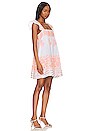 view 2 of 4 Baby Doll Dress in White & Neon Orange