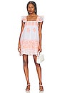 view 4 of 4 Baby Doll Dress in White & Neon Orange
