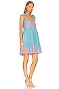 view 2 of 3 Tie Shoulder Sundress in Blue & Neon Pink