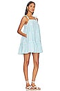 view 2 of 4 Trapeze Mini Dress in Turquoise & Silver