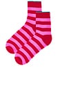 view 2 of 2 Tipped Stripe Socks in Red & Peony