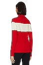 view 3 of 4 Ski Roll Collar Sweater in Red & Cream