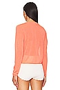view 3 of 4 Featherweight Cardigan in Neon Coral