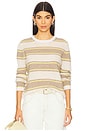 view 1 of 4 Deckchair Stripe Crew Sweater in Lily, Light Brown, Light Yellow & Oatmeal