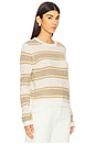 view 2 of 4 Deckchair Stripe Crew Sweater in Lily, Light Brown, Light Yellow & Oatmeal