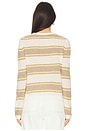 view 3 of 4 Deckchair Stripe Crew Sweater in Lily, Light Brown, Light Yellow & Oatmeal