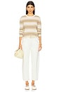 view 4 of 4 Deckchair Stripe Crew Sweater in Lily, Light Brown, Light Yellow & Oatmeal