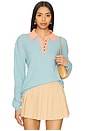 view 1 of 4 Contrast Polo in Aqua & Neon Coral