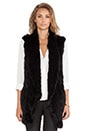 view 4 of 4 Knitted Rabbit Fur Vest in Black
