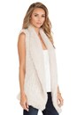 view 2 of 4 Knitted Rabbit Fur Vest in Putty