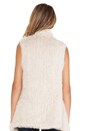 view 3 of 4 Knitted Rabbit Fur Vest in Putty