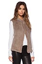 view 3 of 4 Sheered Rabbit Fur Vest in Dust