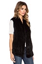 view 3 of 4 Rabbit Fur Vest in Black