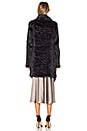 view 3 of 3 Flair Sleeve Long Rabbit Fur Jacket in Midnight