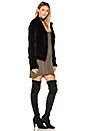 view 3 of 4 Cropped Rabbit Fur Jacket in Black