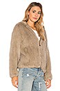 view 2 of 4 Sheered Rabbit Fur Hoodie in Mink