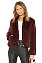 view 1 of 4 Fur Bomber Jacket in Burgundy