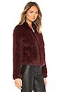 view 2 of 4 Fur Bomber Jacket in Burgundy