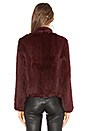 view 3 of 4 Fur Bomber Jacket in Burgundy