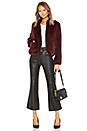 view 4 of 4 Fur Bomber Jacket in Burgundy