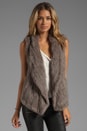 view 1 of 5 Knit Fur Long Vest in Walnut