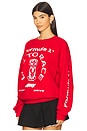 view 2 of 4 F1 White Car Sweatshirt in Washed Red