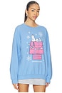 view 2 of 4 Snoopy Waiting For Santa Sweatshirt in Carolina Blue