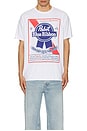 view 3 of 3 Pabst Blue Ribbon Label Tee in White