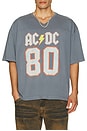 view 3 of 4 ACDC Back In Black Tour V-Neck Yoke Tee in Deep Indigo