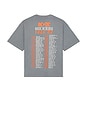 view 2 of 4 ACDC Back In Black Tour V-Neck Yoke Tee in Deep Indigo