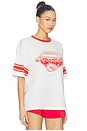 view 2 of 4 Chiefs Oversized Stripe Ringer Tee in White & Licorice