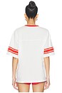 view 4 of 4 Chiefs Oversized Stripe Ringer Tee in White & Licorice