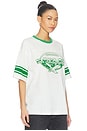 view 2 of 4 Eagles Oversized Stripe Ringer Tee in White & Kelly