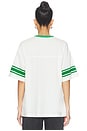 view 4 of 4 Eagles Oversized Stripe Ringer Tee in White & Kelly