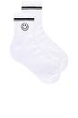 view 1 of 2 JF Smiley Sock in White