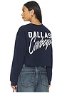 view 1 of 6 Cowboys Bling Crop Crew Sweatshirt in Navy