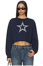 view 2 of 6 Cowboys Bling Crop Crew Sweatshirt in Navy