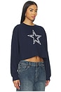 view 3 of 6 Cowboys Bling Crop Crew Sweatshirt in Navy
