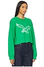 view 3 of 6 Eagles Bling Crop Crew Sweatshirt in Kelly