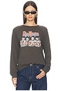 view 1 of 4 The Beatles Raglan Crew Fleece Sweatshirt in Vintage Black