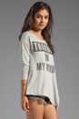 view 2 of 5 Starlet Stripe Split Tee in Foggy Grey Stripe