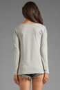 view 3 of 5 Starlet Stripe Split Tee in Foggy Grey Stripe