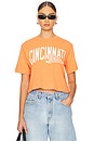 view 1 of 4 Bengals Dual Threat Mock Neck Crop Tee in Orange