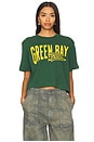 view 1 of 4 Packers Dual Threat Mock Neck Crop Tee in Green