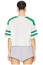 view 3 of 4 Eagles Striped Crop Tee in Vintage White & Kelly