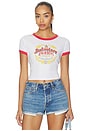 view 1 of 4 Budweiser Ringer Baby Tee in White & Red