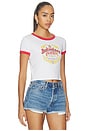 view 2 of 4 Budweiser Ringer Baby Tee in White & Red