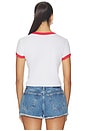 view 3 of 4 Budweiser Ringer Baby Tee in White & Red