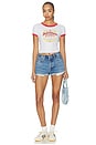 view 4 of 4 Budweiser Ringer Baby Tee in White & Red