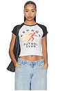 view 1 of 4 T-SHIRT BABY RAGLAN in White & Black